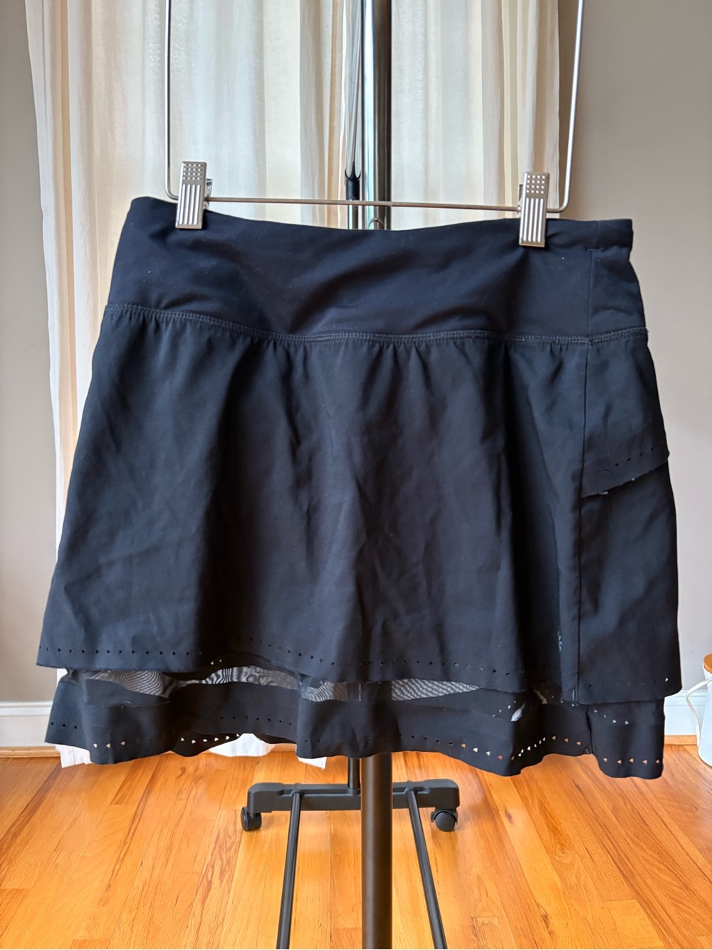 Athleta Black Active A-Line Skirt with Layered Hem